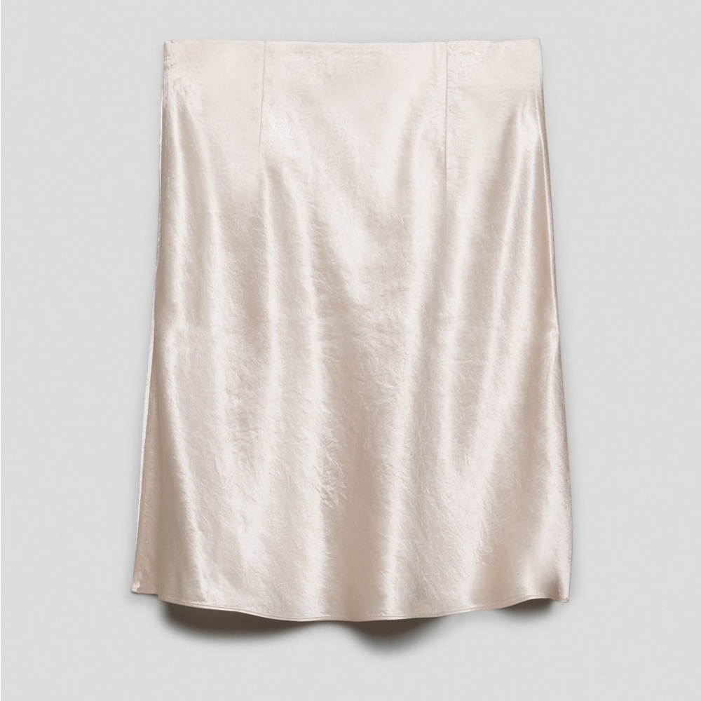 Babaton Cream Satin Pencil Skirt